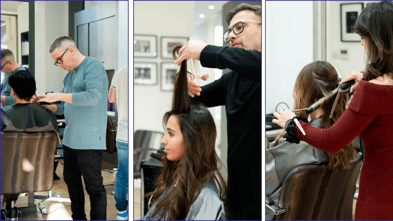 Simon Warwick Salons, luxury hair salon in Maida Vale, London – expert stylists delivering premium haircuts, colouring, and styling in an elegant setting.
