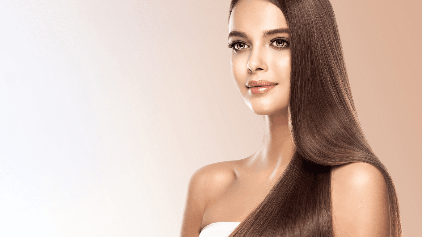 Woman with smooth, glossy hair after a keratin straightening treatment at Simon Warwick Salons, Maida Vale – long-lasting, frizz-free professional finish.